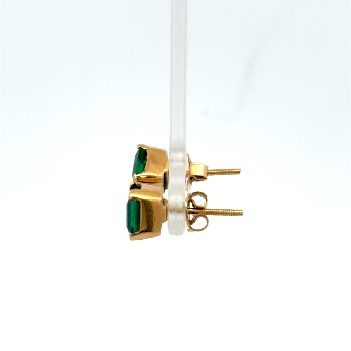 Lab Emerald Stud Earrings