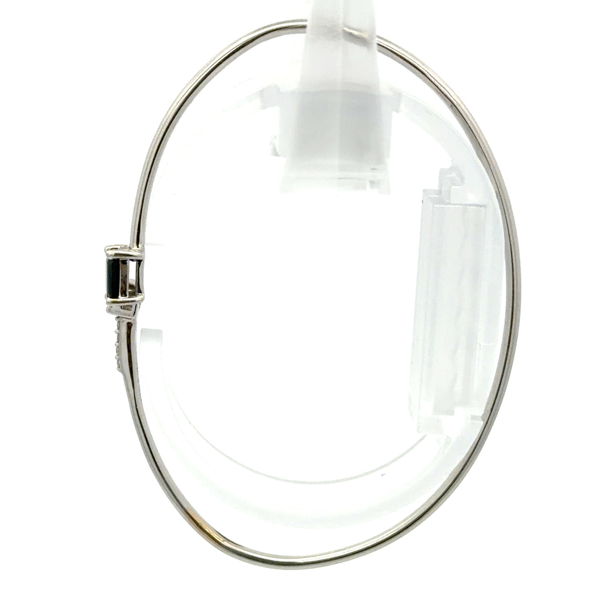 White Gold Open Bypass Bangle