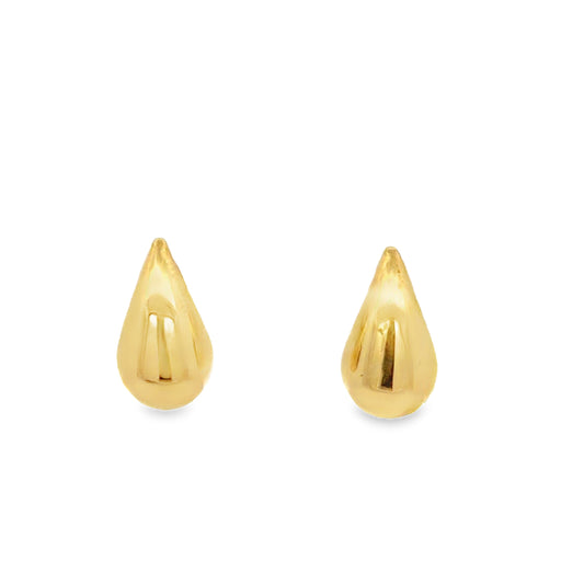 Smooth Teardrop Stud Earrings in Yellow Gold