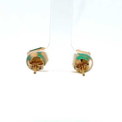 Lab Emerald Stud Earrings