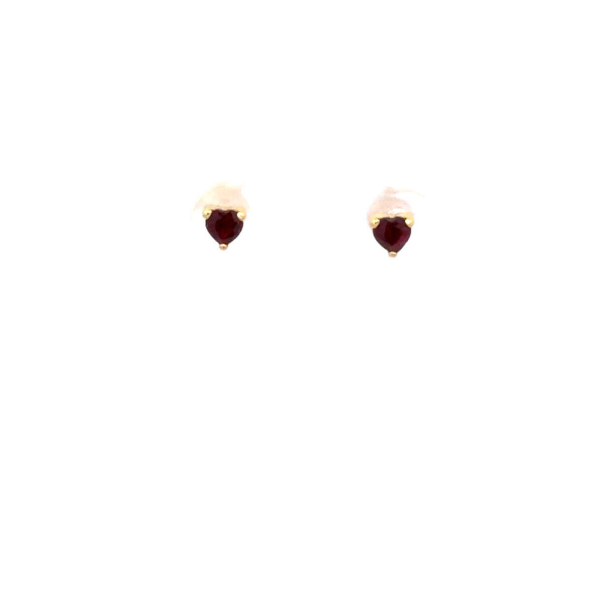 Mini Heart-Shaped Ruby Earrings