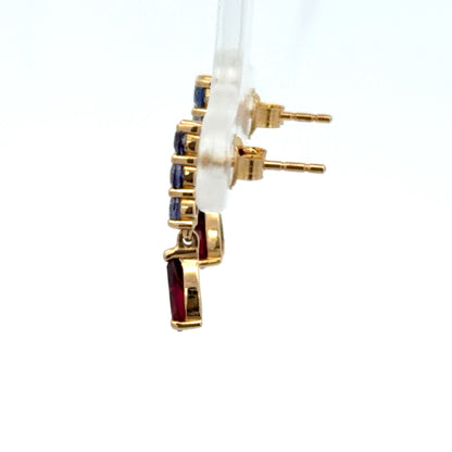 Pear Garnet Drop Earrings