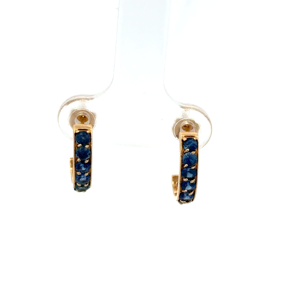 Royal Blue Sapphire Hoop Earrings