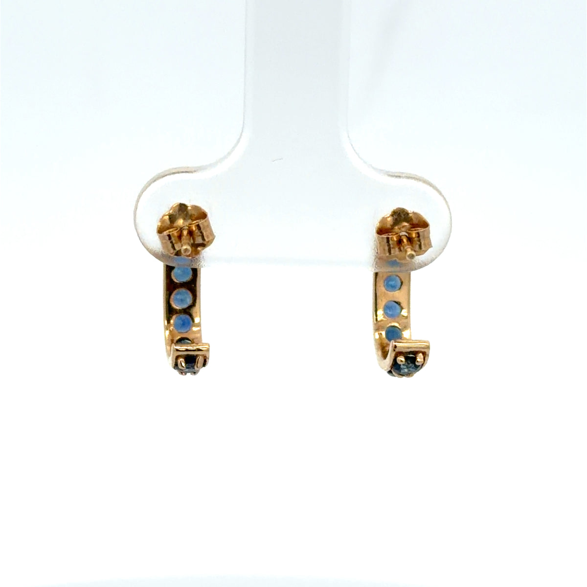 Royal Blue Sapphire Hoop Earrings
