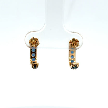 Royal Blue Sapphire Hoop Earrings
