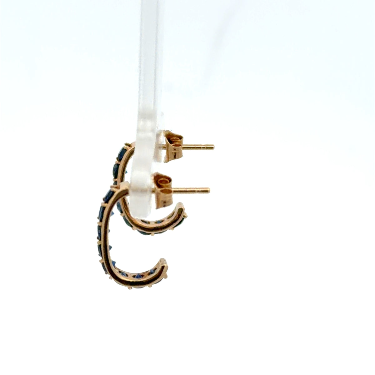 Royal Blue Sapphire Hoop Earrings
