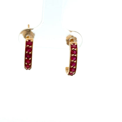 Ruby Half-Hoop Earrings