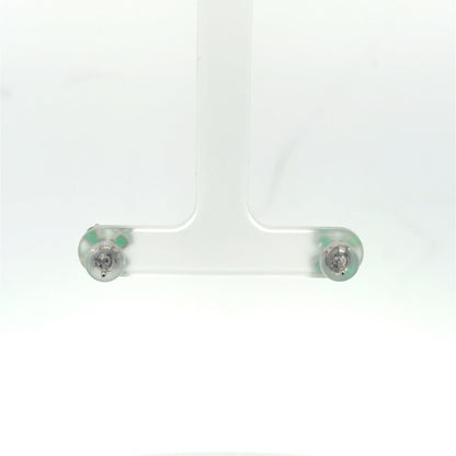 Emerald Clover Earrings in White Gold