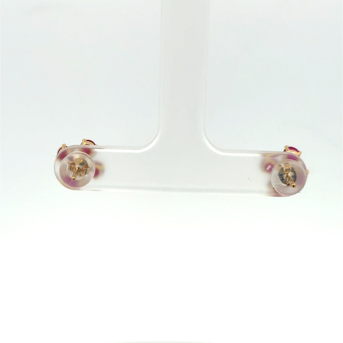 Ruby Clover Earrings in Yellow Gold