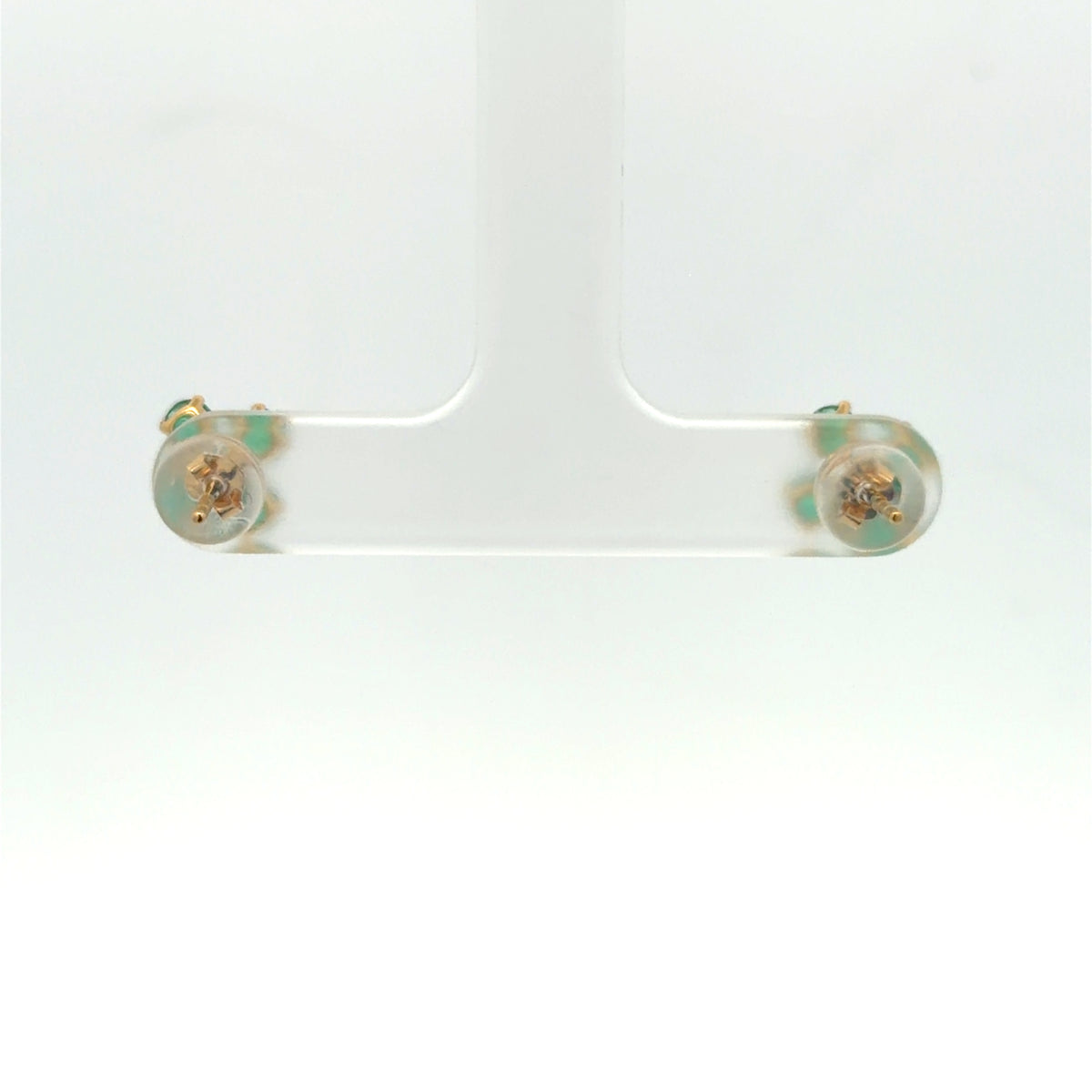 Emerald Clover Earrings in Yellow Gold