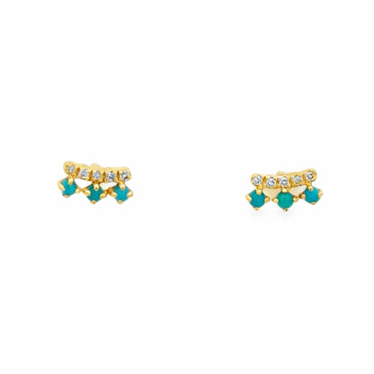 Mini Turquoise Bar Earrings