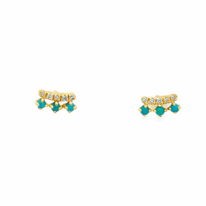 Mini Turquoise Bar Earrings