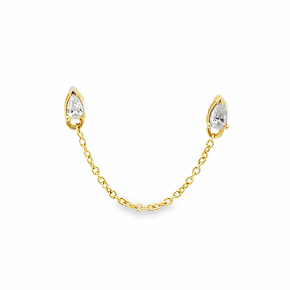 Pear Diamond Chain Earring