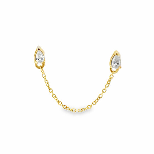 Pear Diamond Chain Earring