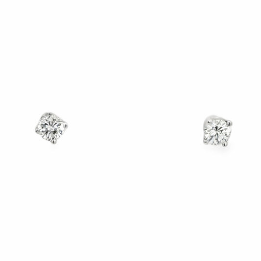 0,16 White Gold Diamond Stud Earrings