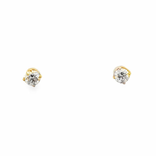 0,25 Diamond Stud Earrings in Yellow Gold