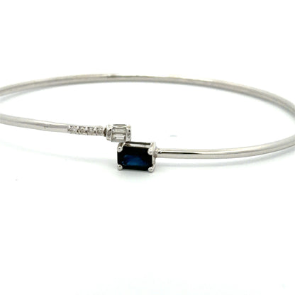 White Gold Open Bypass Bangle
