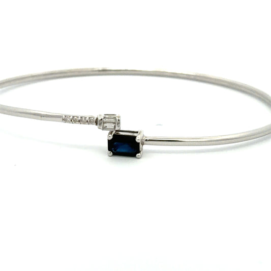 White Gold Open Bypass Bangle