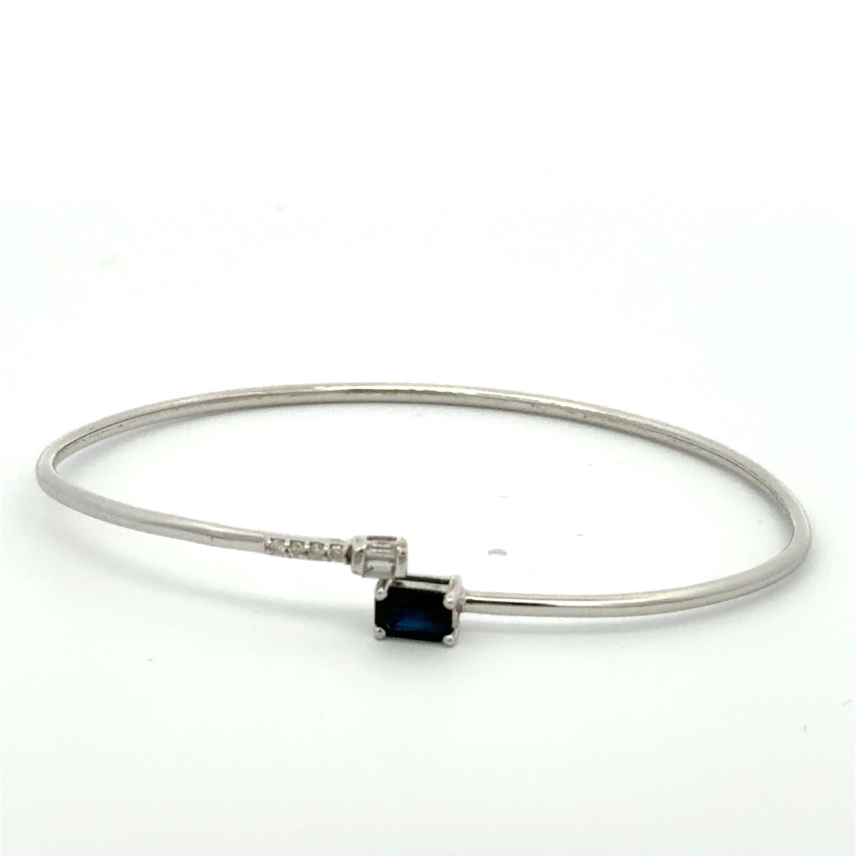White Gold Open Bypass Bangle