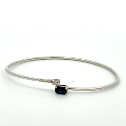 White Gold Open Bypass Bangle