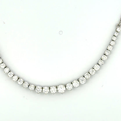 Curved Diamond Bar Necklace in White Gold