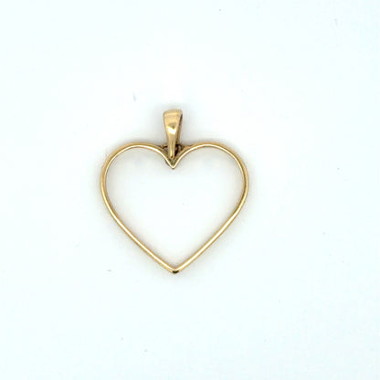 Open Heart Pendant in Yellow Gold