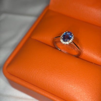 Kyanite Halo Ring