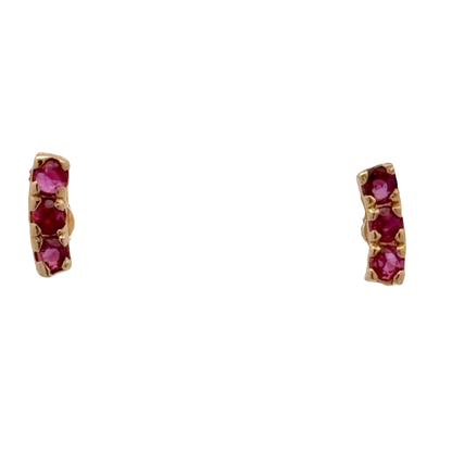Linear Ruby Earrings