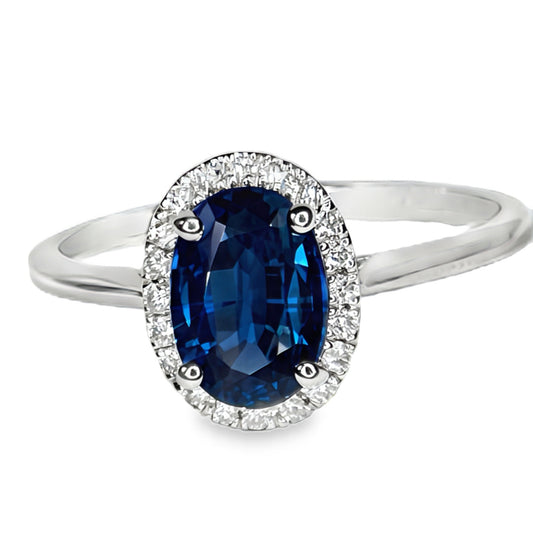 Kyanite Halo Ring