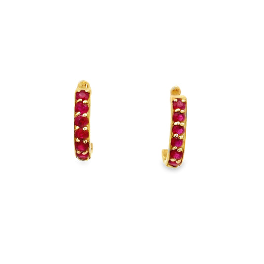 Ruby Half-Hoop Earrings