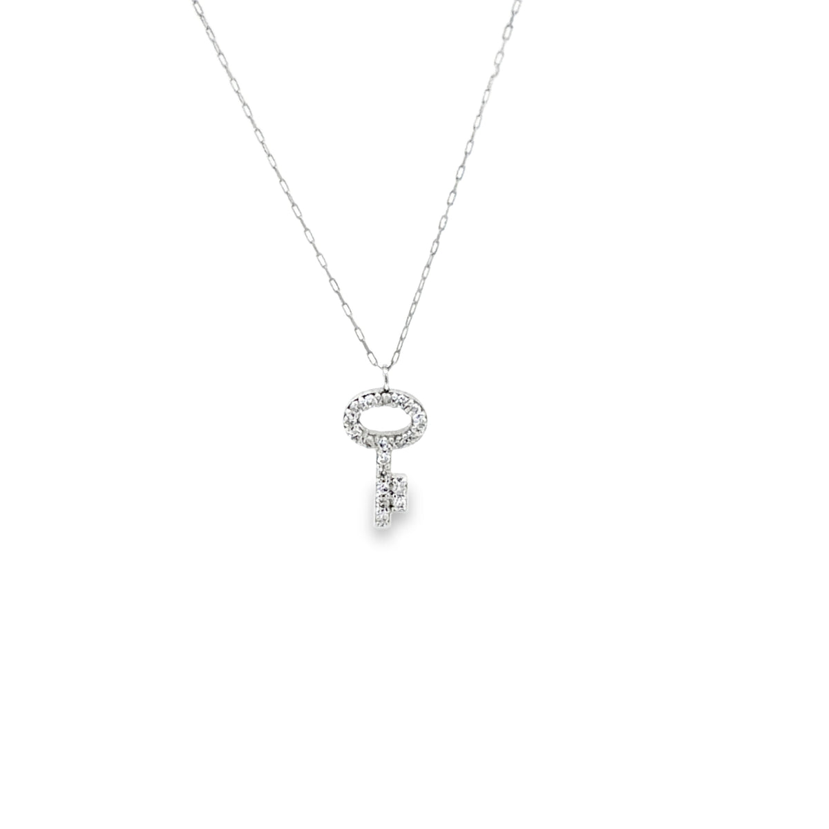 Diamond Key Charm Necklace