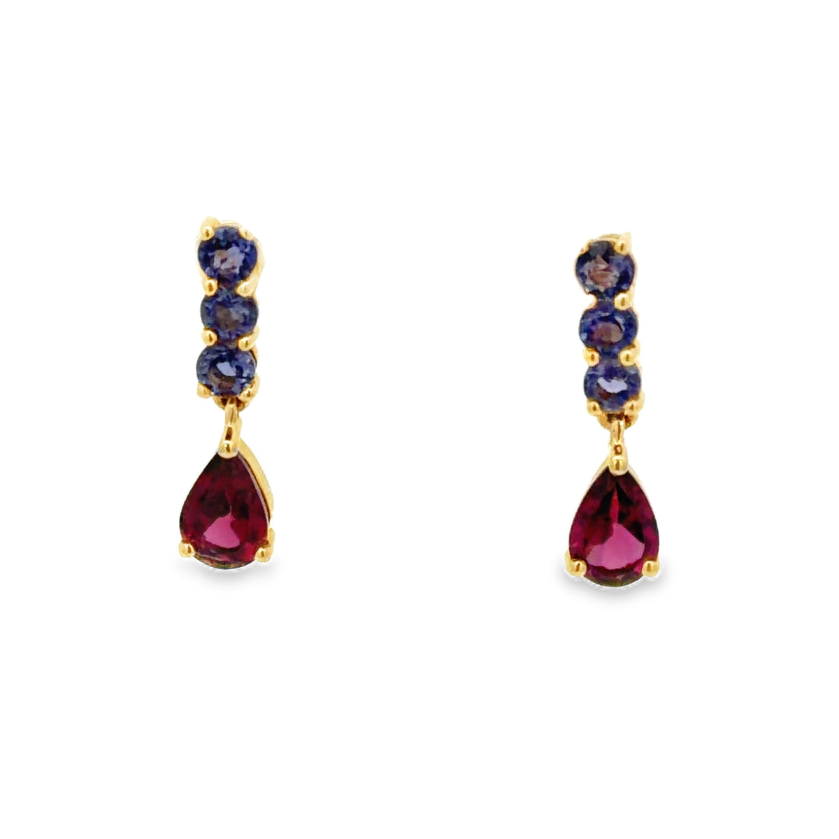 Pear Garnet Drop Earrings
