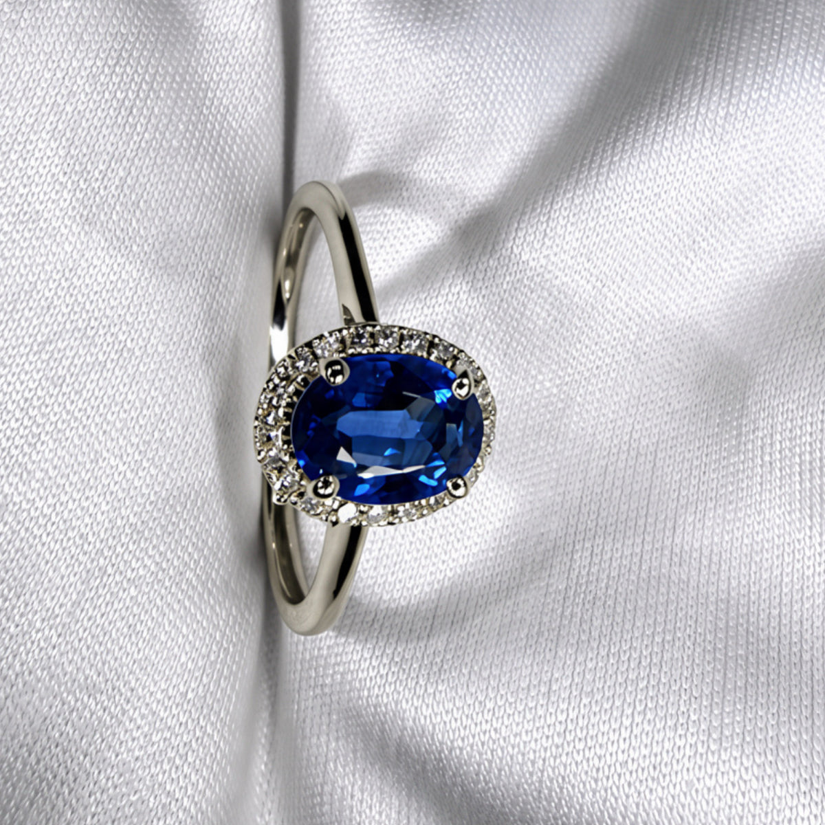 Kyanite Halo Ring