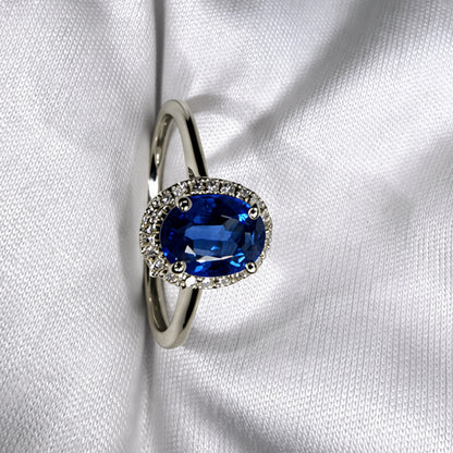 Kyanite Halo Ring