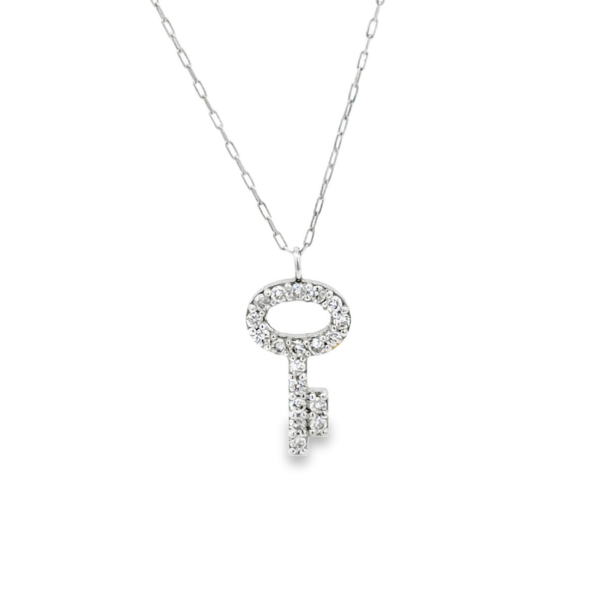 Diamond Key Charm Necklace