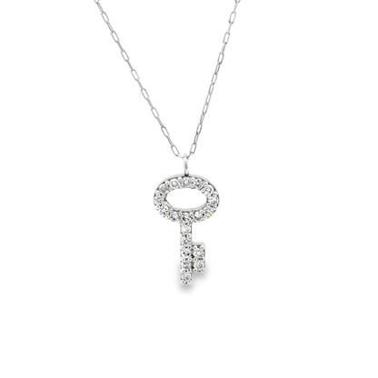 Diamond Key Charm Necklace