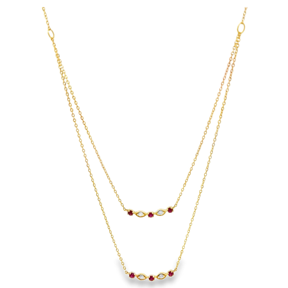 Ruby and Diamond Layered Necklace