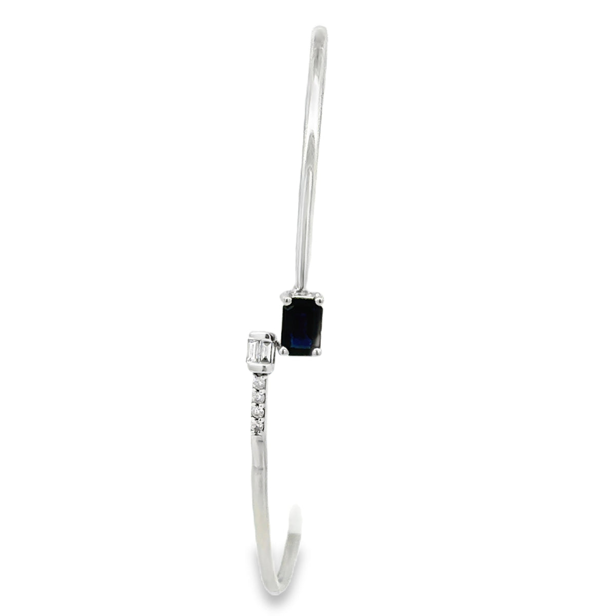 White Gold Open Bypass Bangle