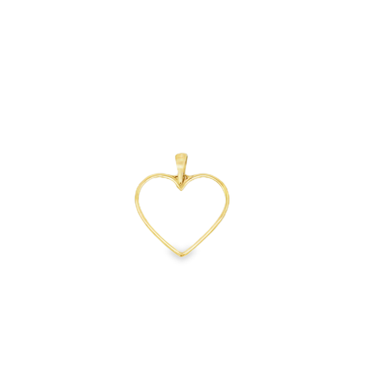 Open Heart Pendant in Yellow Gold