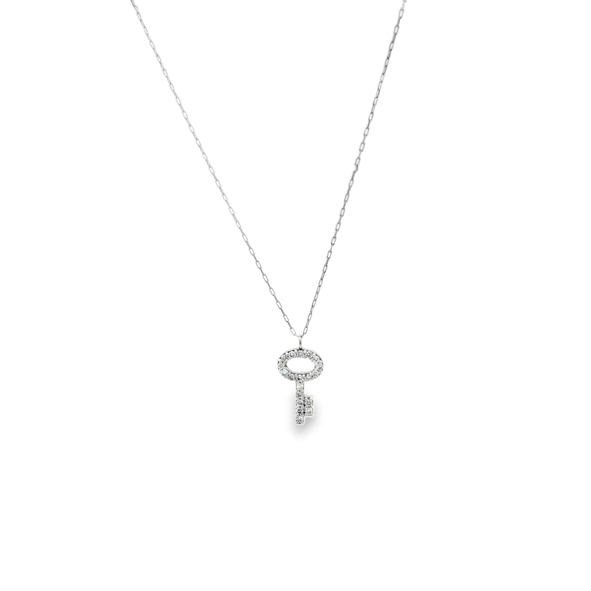 Diamond Key Charm Necklace