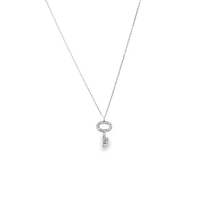 Diamond Key Charm Necklace