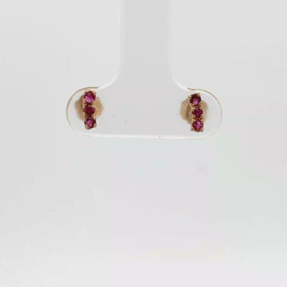 Linear Ruby Earrings