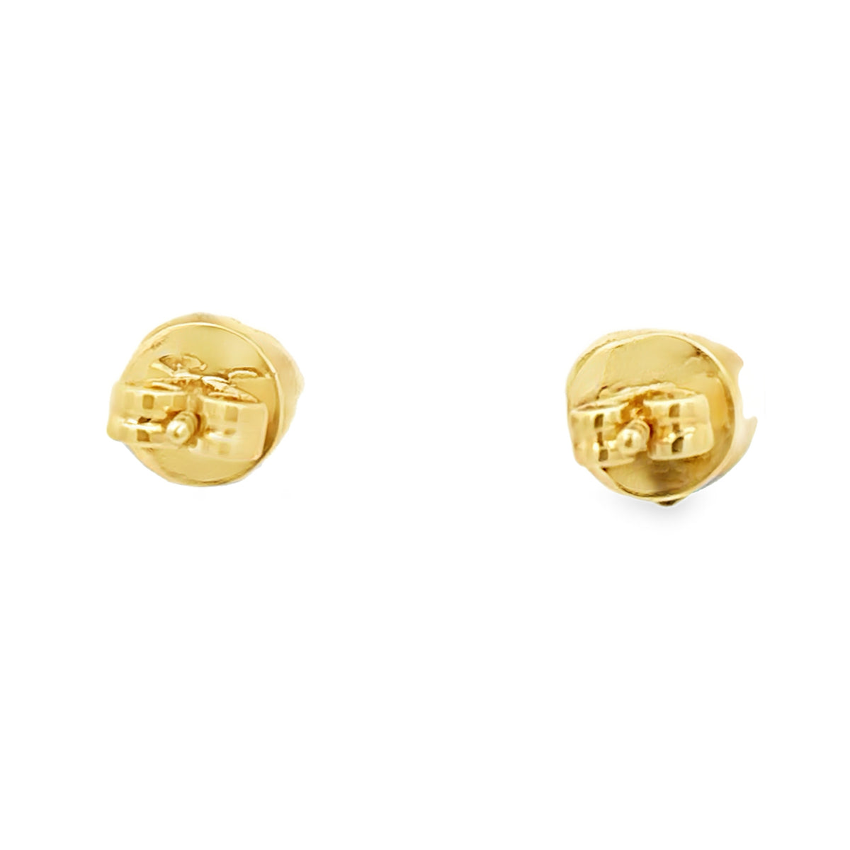 Heart Shaped Emerald Stud Earrings in Yellow Gold