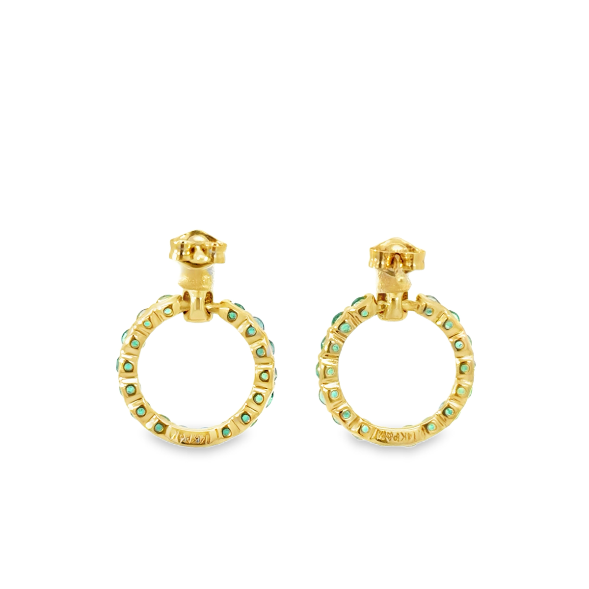 Emerald Circle Drop Earrings