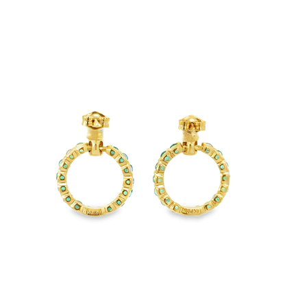 Emerald Circle Drop Earrings