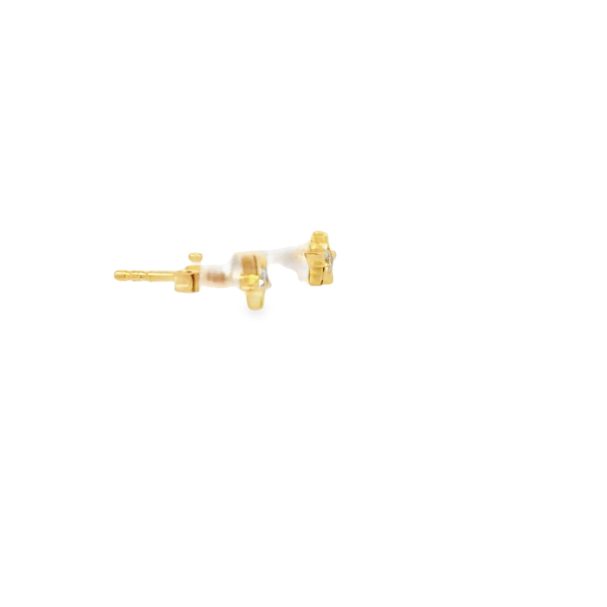 Yellow Gold Star Diamond Stud Earrings