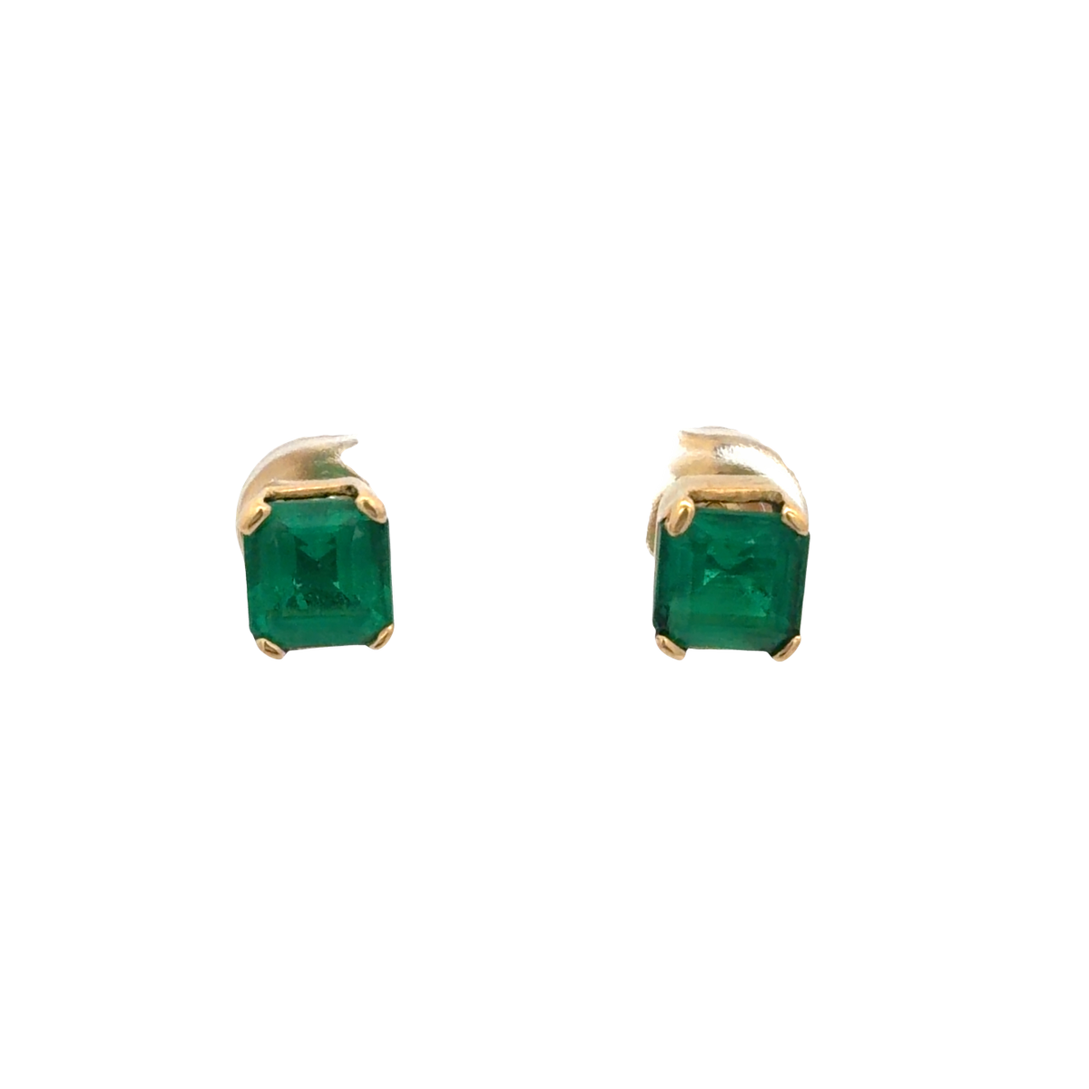 Lab Emerald Stud Earrings